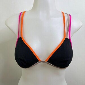 Victoria’s Secret bikini top M criss cross strappy pink‎ orange black Swim Pink